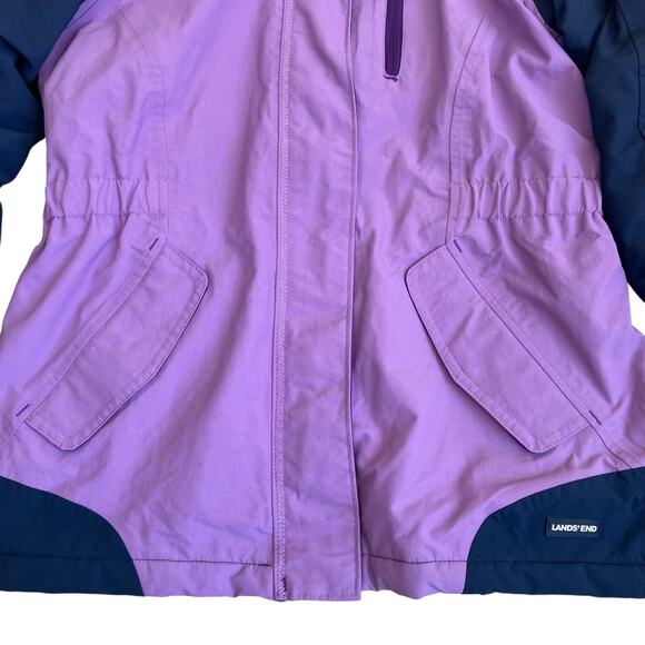 Lands’ End Girls Sz 14 Grow Along Purple Winter Jacket Waterproof Windproof - Picture 4 of 16